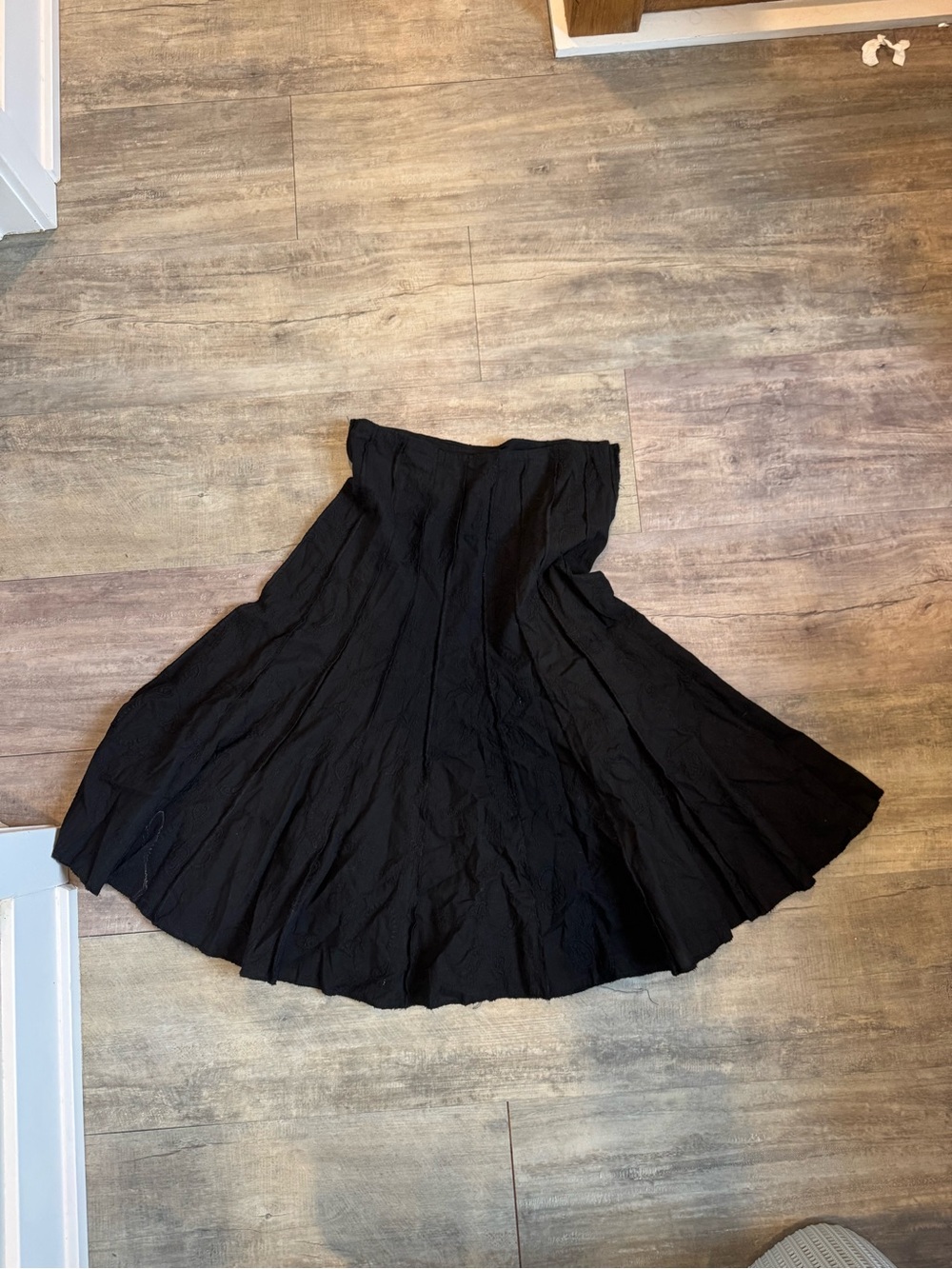 Black Midi A-Line Flow Skirt